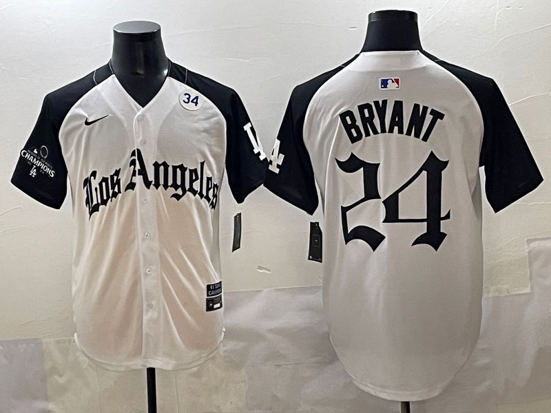 Men 2025 Los Angeles Dodgers #24 Bryant White black Five generations Joint Name Nike MLB Jersey style 52612->los angeles dodgers->MLB Jersey